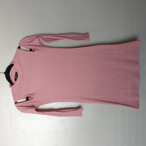 Forever 21 Pink Shoulder Cut Out Long Sleeve Midi Dress M - Picture 1 of 4